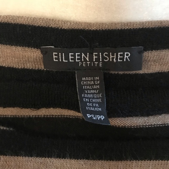•Eileen Fisher• Striped Sweater 100% Merino Wool - Picture 7 of 8